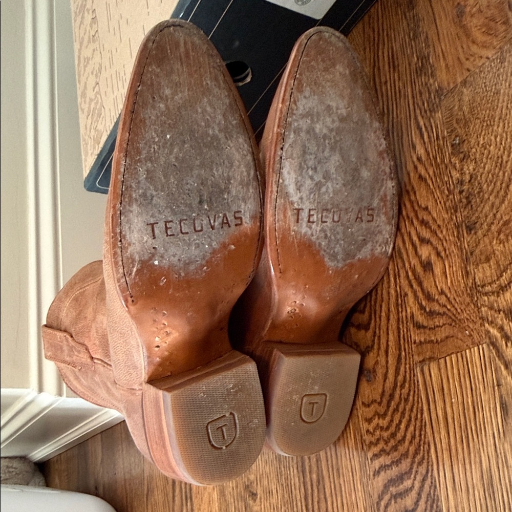 Tecovas The Penny Brown Leather Western Booties - Picture 3 of 7